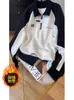Sudadera de Felpa con Cuello Polo Inspirada en el Diseño, Mangas Raglán Largas para Hombre, Estilo Americano Holgado, Bloques de Color, Media Cremallera