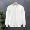 Moletom Huamian Masculino Primavera e Outono 2025 Novo Estilo Coreano Tendência Solto Gola Redonda Cor Pura Manga Longa Camiseta Versátil Top