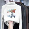 Camiseta de base masculina 2026 novo estilo primavera, outono e inverno camiseta de base de fleece de gola alta masculina top interno de bebê