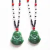 Colgante de Buda verde con aceite de jade, colgante de Buda de jade verde, collar de jade largo, colgante de jade para mujer, Buda Maitreya