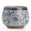 Taza de Té de Loto Azul y Blanco Amarillo Kiln Ru Taza de Maestro Taza de Té Juego de Té de Cerámica Exquisita para el Hogar Oficina Taza de Té Kung Fu