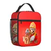 Bolsa de almuerzo Mario, bolsa de almuerzo portátil para niños, bolsa de aislamiento con impresión digital 3D completa, bolsa de picnic portátil para exteriores
