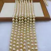 Contas Redondas de Furo Reto Dourado Brilhante de Pérola Shijia de Luz Forte e Alta Qualidade Que Não Descascam e Não Desbotam Colar DIY