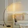 Luminária de chão moderna minimalista arte nórdica lua crescente para quarto, sala de estar, ao lado do sofá, modelo semicircular sala criativa luminária de pesca