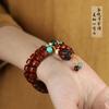 Nuevo rosario de pulsera de cuentas de barril de palo de rosa de hoja pequeña natural para hombres y mujeres, étnico, literario, para jugar, de una y doble vuelta, Buda de mano