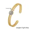 Pulsera de Zirconia de Lujo en Forma de Semicírculo para Mujer con Cobre Microincrustado, Estilo Japonés y Coreano, Diseño Minimalista de Nicho, Venta al por Mayor