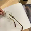 Óculos sem Aro Estilo Coração Klorox Iguais aos da Ouyang Nana, Armações de Metal Leve Retrô, Podem Ser Personalizados com Lentes de Grau
