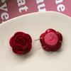 Ins otoño e invierno todo a juego flocado flor corazón de melocotón lazo diy acrílico pendientes pasador funda de teléfono material venta al por mayor