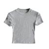 Moda de Verano 2026 Nueva Camiseta Ajustada para Mujer, Top Básico Elástico de Manga Corta, Camiseta Interior Corta