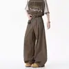 Pantalones Cargo Marrón Retro Maillard para Hombre Primavera Otoño Marca de Moda Relajados Perezosos Sueltos Casuales de Pierna Ancha