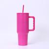Termo portátil de acero inoxidable 304 de gran capacidad para coche, taza de 40 oz, color caramelo, con tubo de succión y asa, venta al por mayor