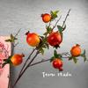 Simulação Ruyi Caqui Véspera de Ano Novo Flor Romã Maçã Decoração para Casa Decoração Sabor de Ano Novo Flor Falsa Arranjo de Flores Buquê de Flores Flor de Chão