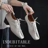 Estilo Britânico~ Cadarço Casual Salto Grosso Couro Decotado Sapatos 2026 Outono Novo Elegante Sapatos Femininos Franceses