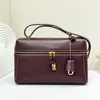 Bolsa Térmica para Marmita Lp27 2025 Nova Bolsa de Couro Retrô para Maquiagem Grande Capacidade Bolsa de Mão Bolsa Transversal Pequena Quadrada
