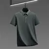Camisa Polo de Manga Corta de Nylon Sin Costuras Estilo Nuevo de Verano para Hombre, Camisa de Manga Corta de Seda Helada Antibacteriana de Enfriamiento Instantáneo 7A para Hombre