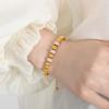 Moda japonesa y coreana Diseño de nicho incrustado de diamantes Pulsera de cuentas temperamento de personalidad cuenta redonda pedrería acero de titanio oro de 18 quilates Pulsera para mujer