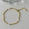 Dazan Moda Transfronteiriça Europeia e Americana Estilo Retro Simples Torcido Corrente com Pérola Malachite Céu Estrelado Torcido Tornozeleira