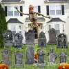 12 Peças Lápide de Halloween Enfeite de Jardim Cartão de Decoração Decorações de Gramado de Halloween ao Ar Livre Adereços de Terror de Halloween
