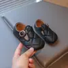 Zapatos de piel para niñas de 3 a 6 años, zapatos Mary Jane para primavera y otoño, zapatos de princesa para bebé, zapatos individuales para niños pequeños, zapatos infantiles de moda con bloques de color