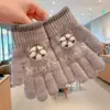 Guantes de Dedos Lindos para Niños Niñas Invierno Prueba de Frío Cálido Juego de Cinco Dedos Conjunto Completo de Dedos Tejido para Bebé Niños de Invierno