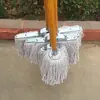 Mopa Plana Doméstica de Gran Tamaño al por Mayor Hilo de Algodón Ampliada Engrosada Absorción de Agua Giratoria Extensible Estilo Antiguo Cocina Hogar Hotel