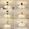 Lámpara Ventilador Invisible para Dormitorio Nuevo Estilo Crema Madera de Nogal con Veta Lámpara Ventilador Estilo Vintage para Habitación Infantil Luminarias Zhongshan