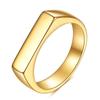 Japón y Corea del Sur moda transfronteriza anillo simple mujer tira plano cuadrado acero inoxidable 18k chapado en oro anillo joyería al por mayor
