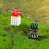 Casa de Bonecas Acessórios para Casa de Bonecas Modelo em Miniatura Ornatos de Micro Paisagem Vasos de Plantas Suculentas Artificiais Mini