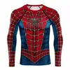 Traje de Fitness Ajustado para Entrenamiento Deportivo de Hombres con Camiseta de Manga Larga y Corta, Serie de Películas Europea y Americana de Marvel, Telaraña