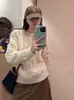 Suéter retro de punto grueso trenzado estilo japonés para mujer, corte holgado y relajado, perfecto para usar en capas en otoño e invierno, con un toque sofisticado y de alta gama.