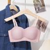 2023 Nova Estudante Underwear Grande Copa Menina Sutiã Ultra-fino Não Aro Soft One-piece Cup Ice Silk Bra