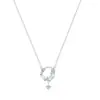 Dulce y Exquisito Collar Colgante de Borla de Estrella y Luna para Mujer, Moderno, Versátil, Estilo Simple y Fresco Cadena para Clavícula Cadena Colgante