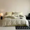 Juego puro de algodón de cuatro piezas, grado A para maternidad e infantil, jacquard 100S, juego de ropa de cama 100% algodón, suave para dormir sin ropa, incluye 4 piezas: sábana y funda de edredón