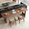 Mesa longa dupla encostada na parede para encosto de sofá, design simples e moderno, adequada para uso doméstico, escrivaninha de estudante, mesa de computador de escritório, madeira