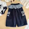 Calça Feminina Primavera Nova Estilosa Fashion Bebê Casual Calça Estilo Primavera e Outono com Aba Traseira Calça Reta Wide Leg Infantil