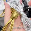 Cuerda Fina de Cuero de 2 mm Cuerda de Cuero Artificial Algodón PU Muñeca DIY Ropa para Muñeca Tejido Cuerda para Mano Tejido de Pulsera Material para Nudo de Lazo