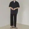 Nuevo 2003 Moda Masculina Manga Corta Simple Versátil Color Sólido Popular Juvenil Verano Perezoso Camisa Polo Moderna Estándar