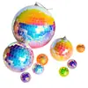 Decorações de bola de Natal mosaico espelhado disco PET iridescente bola a laser decoração de árvore de Natal bola pendurada disco