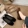 Otoño 2026 Nuevos Zapatos Mary Jane Retro Franceses de Gamuza Ocultos para Aumentar la Altura Punta Cuadrada Simple Lazo Zapatos de Calle para Viaje