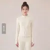 Chaqueta Deportiva Chuanton para Mujer Otoño e Invierno Ropa Exterior Ajustada Cuello Vertical Top Tecnología Antibacteriana Cárdigan con Cremallera Chaqueta de Yoga para Mujer