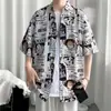 Camisa Floral Retro Vintage Estilo Hong Kong, Manga Corta Estilo Tailandés-Hawaiano, Camisa Holgada Elegante y Fresca