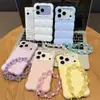 Funda estilo Ins nube de dopamina suitable para teléfono Apple 18 Pro Max, 17/16 con cordón, ventana grande para niñas
