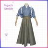 Traje de Cosplay Genshin Impact Traje de Cosplay Kamisato Ayato Traje de Esgrima Performance de Jogo Kimono Conjunto Completo de Roupas Estilo Anime