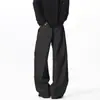 Pantalones de Rayas Negras Plisados con Diseño Estilo Old Money para Hombres y Mujeres, Marca de Moda Primavera y Verano Pantalones Casuales Holgados Hip-Hop