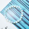 Pulsera de Piedra Ojo de Gato de 8 mm con Diseño Bicolor Graduado Transparente Hielo, Pulsera de Piedra Shoushan con Cuentas de Vidrio, Joyería Suave que se Envuelve Alrededor del Dedo