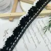 Fio de Crochê Preto Feito à Mão Acessórios DIY Fio de Algodão Floral Branco Vazado Borda de Saia Roupas Infantis Renda Decorativa