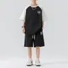 Nuevo Conjunto Casual de Seda Helada para Hombre de Verano Conjunto de Dos Piezas Camiseta de Manga Corta y Shorts Transpirable Sensación Fresca Conjunto Holgado de Dos Piezas