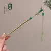 Novo grampo de cabelo antigo estilo chinês com borla para mulheres, elegante e versátil, adequado para Hanfu, cheongsam e penteados presos