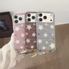Funda de estrella con purpurina a cuadros adecuada para el teléfono Apple 16Pro iPhone18promax con cadena para colgar, simple 17 Coreana 16P