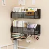 Estante de almacenamiento de pared para dormitorio de estudiantes, estante colgante adhesivo para dormitorio, organizador de pared para mesita de noche/sobre cama, cesta colgante sin perforaciones